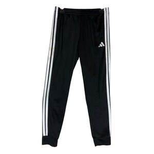 Adidas Pants Girls 14 L Black Slim Fit 3 Stripe Track Ankle Athletic Jogger